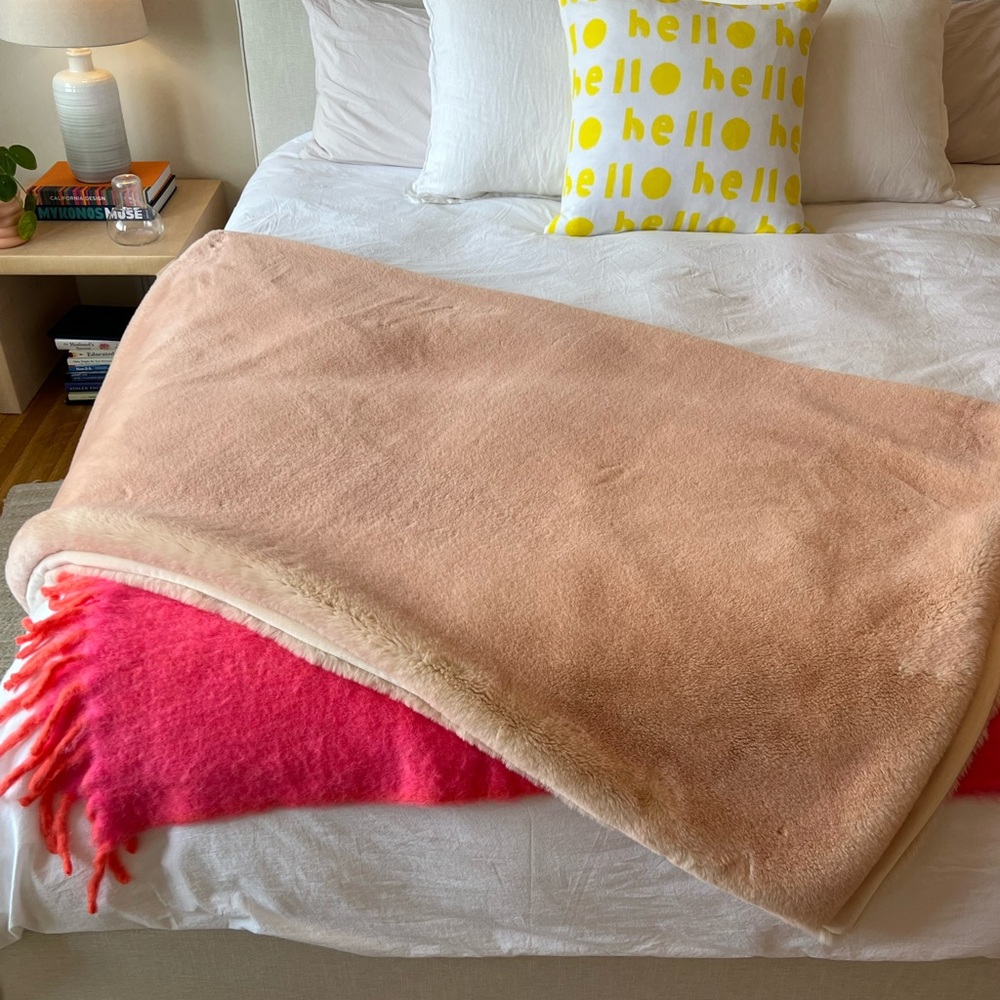 Anthropologie faux fur blanket